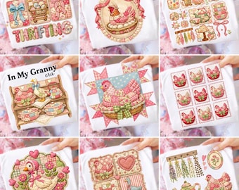 Grandma Core Png, Hen on Nest, Vintage Thrifted Bear Png, Homestead Farmhouse Digital,Coquette CottageCore Oval Frame Teddy Bear Sublimation