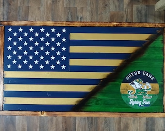 Notre Dame  Wooden Flag