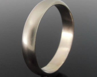 Half Round 14k White Gold Wedding Ring, 4 x 1.5 mm, White Gold Wedding Band Ring, Classic Gold Ring, White Gold Ring, 4 mm, Satin Finish