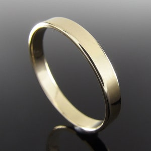 18k Gold Wedding Band, 18k Yellow Gold Wedding Ring, Flat Rectangular Profile, Simple Gold Wedding Band, Gold Wedding Ring, Polished Finish image 5