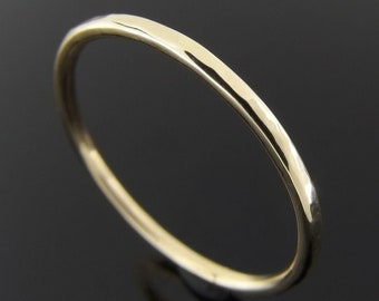 Hammered 18k Gold Stack Ring, 1.2 mm, 18k Yellow Gold Band, Hammered 18k Ring, 18k Gold Stacking Ring, 18k Stackable Ring, Thin Gold Ring