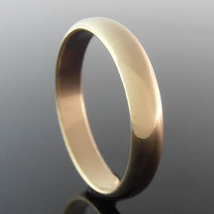 Half Round 14k Gold Wedding Band Ring, 14k Gold Wedding Band, 14k Gold Wedding Ring, Polished Finish