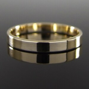 18k Gold Wedding Band, 18k Yellow Gold Wedding Ring, Flat Rectangular Profile, Simple Gold Wedding Band, Gold Wedding Ring, Polished Finish image 3