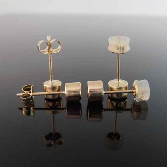 14k Yellow Gold and Silicone Earring Backs, 5 X 3.6 Mm, Replacement Earring  Backs, Comfort Earring Backs 