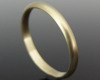 18k Gold Wedding Ring, Half Round 18k Gold Wedding Band, 18k Gold Wedding Ring, 18k Gold Ring, Satin Finish