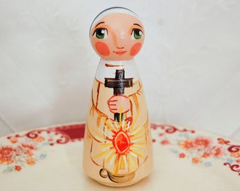 St Alice Catholic Saint Doll - Wooden Toy - Made to Order