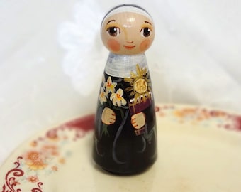 Saint Juliana Falconieri Catholic Saint Toy - Wooden Doll - Made to Order