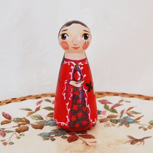 Saint Mary Magdalene Catholic Patron Saint Toy Wooden Doll Made to Order image 3