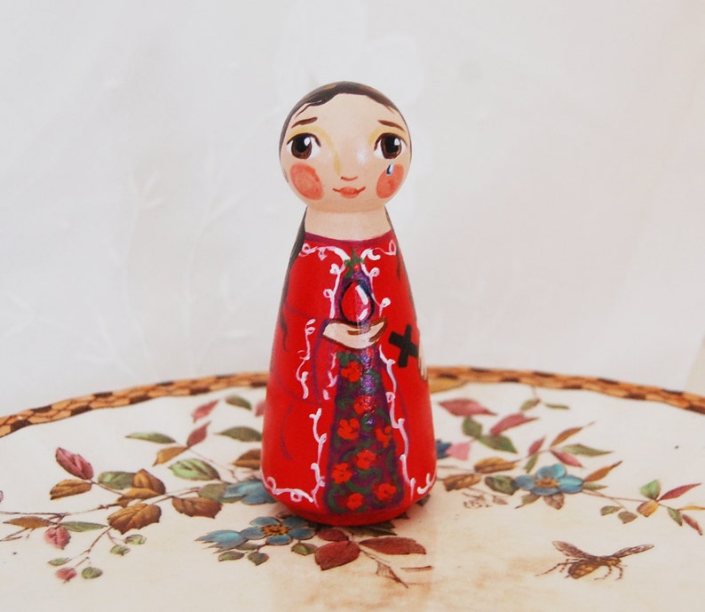 Saint Mary Magdalene Catholic Patron Saint Toy Wooden Doll Made to Order image 3