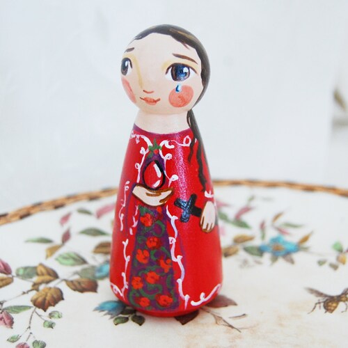 Saint Mary Magdalene Catholic Patron Saint Toy - Wooden Doll - Made to Order