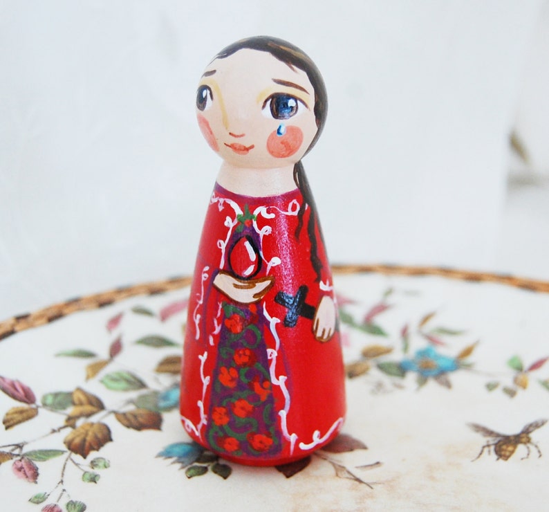 Saint Mary Magdalene Catholic Patron Saint Toy Wooden Doll Made to Order image 1