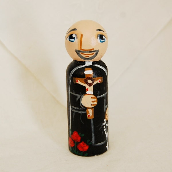 Saint Isaac Jogues Catholic Saint Doll - Wooden Toy - Made to Order