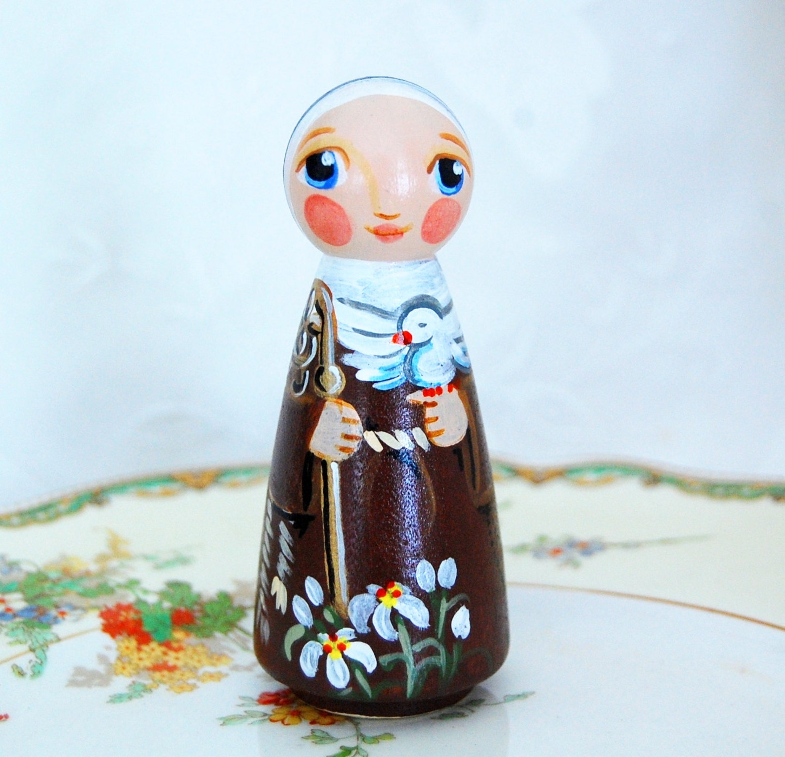 St Colette Catholic Saint Doll Wooden Toy Made to Order Etsy