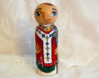 Saint William of York Doll - Saint Doll - Catholic Wooden Toy - Made to Order