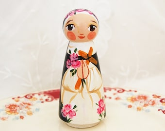 St Rose of Lima Catholic Saint Doll Toy - Made to Order Saint Anne Studio