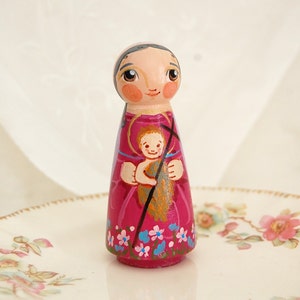 St. Elizabeth With John the Baptist Catholic Saint Doll - Wooden Toy ...