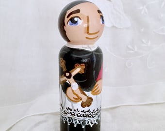 Saint Yves or Ivo Catholic Wooden Doll Toy - Made to Order