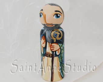 Saint Declan of Ardmore Catholic Saint Doll - Wooden Toy - Made to Order