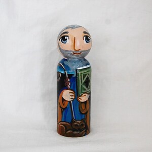 Saint Kieran of  Clonmacnoise Catholic Saint Toy - Wooden Peg Doll - Made to Order