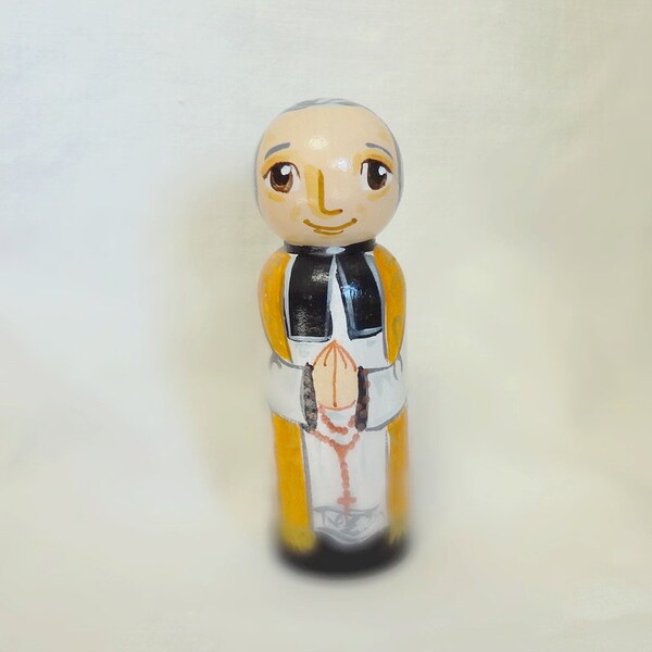 St John Marie Vianney the Cure of Ars Catholic Saint Peg Doll Toy - Made to Order