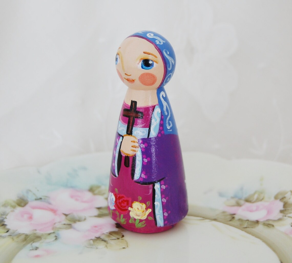 St Sophia Catholic Saint Doll Wooden Statue Made to Order Etsy