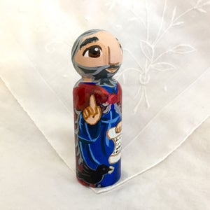 Prophet Saint Elijah from the Bible Catholic Saint Doll Wooden Toy Made to Order image 2