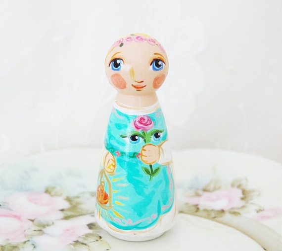 Saint Lucy Doll - Catholic Wooden Toy - Made to Order - Etsy