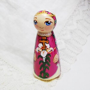 Onze Lieve Vrouw Heiligdom van Barmhartige Liefde Katholieke Sint Pop - Houten Speelgoed - Made to Order