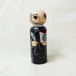 St Ignatius of Loyola Catholic Saint Doll Wooden Toy Made to Order image 3