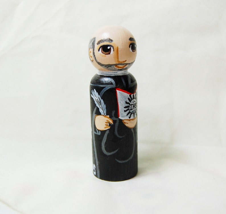 St Ignatius of Loyola Catholic Saint Doll Wooden Toy Made to Order image 3