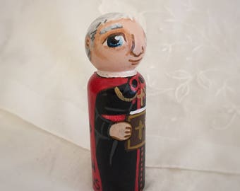 Blessed John Henry Newman Catholic Saint Doll - Wooden Toy - Ready to Ship