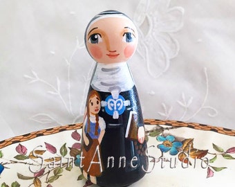 Blessed Caroline Gerhardinger Wooden Saint Doll - Made to Order