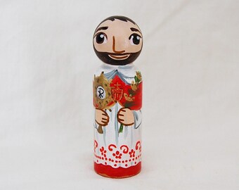 Saint Raymond Nonnatus Catholic Saint Doll - Wooden Toy - Made to Order