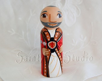 St Augustine of Hippo Catholic Saint Doll - Peg Toy - Made to Order