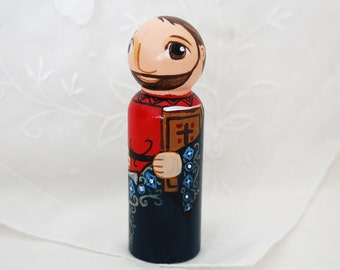 St Paul the Apostle Wooden Catholic Saint Peg Toy - Doll - Made to Order