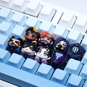 Valorant Agent Keycaps Handmade Artisan Set 3D Printed Custom Gaming Keycaps for Mechanical Keyboard Cute Resin Gamer Gifts Gamer Desk Toy