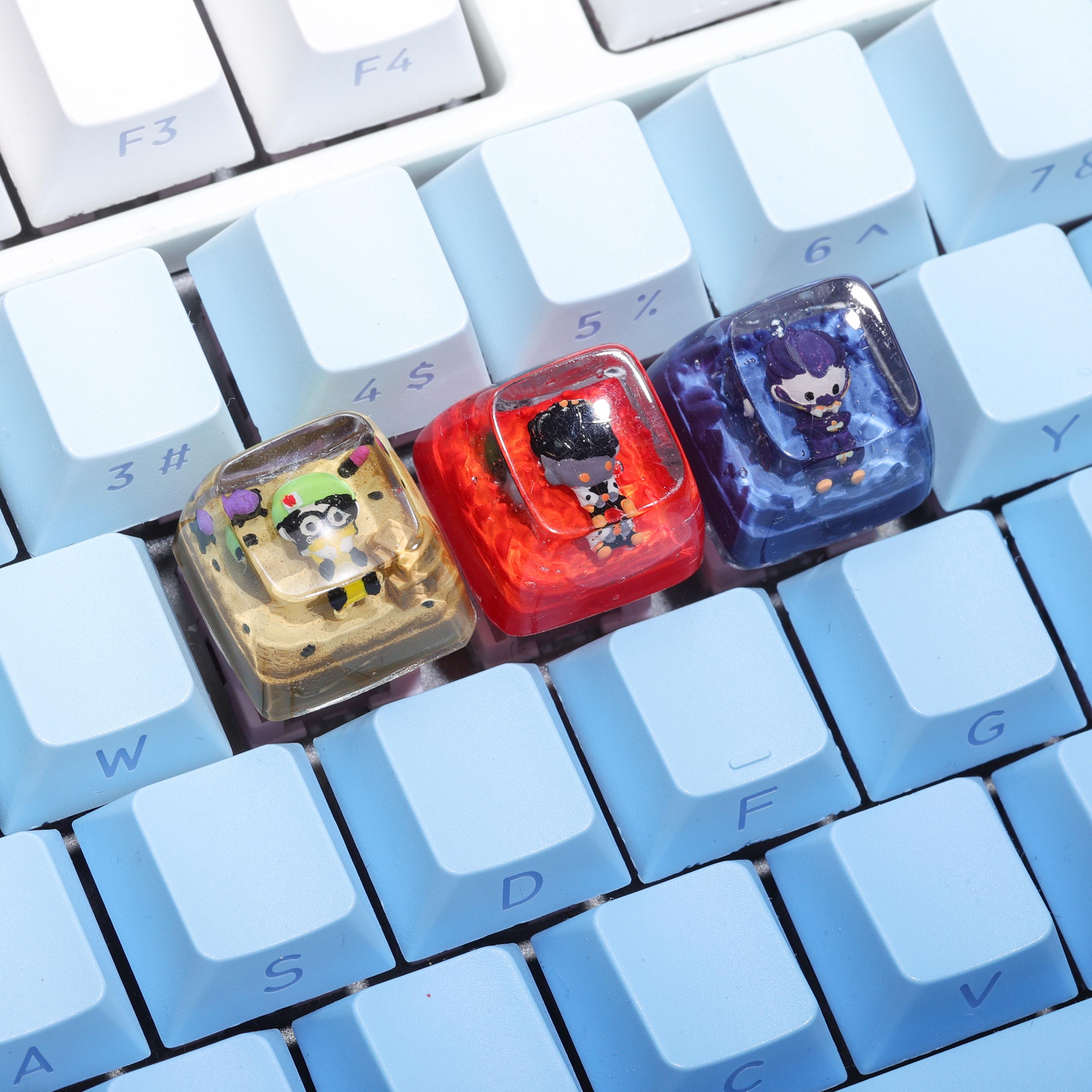 Valorant Resin Keycap Set Handmade 3D Agents Epoxy Keycaps for Mechanical Keyboard Cherry MX Compatible 3 Styles Available Gamer Desk Setup