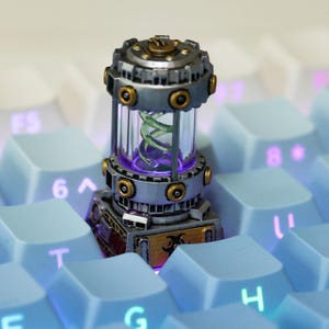 Biohazard Lab Capsule Artisan Keycap Mechanical Keyboards Handcrafted Resin Reactor Key Sci-Fi RGB Glowing ESC Key Upgrade keyboard Fan Gift