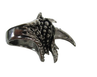 Rare Axel Stocks Jewelry The Metal Messiah of NYC Silver Plated Pewter Erotic Protector Claw Ring Size 11