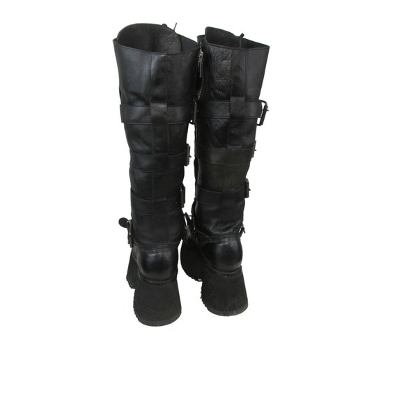 Mens Muro Platform Boots Vintage Black Leather Cyber Mens Muro Platform Boots Vintage Black Leather Cyber