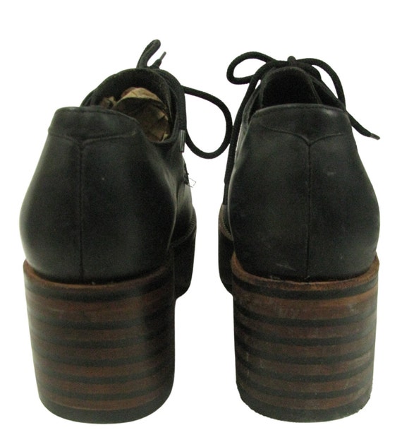 Nana Wooden Bottom Platforms Shoes Vintage Womens Black Nana Wooden Bottom Platforms Shoes Vintage Womens Black