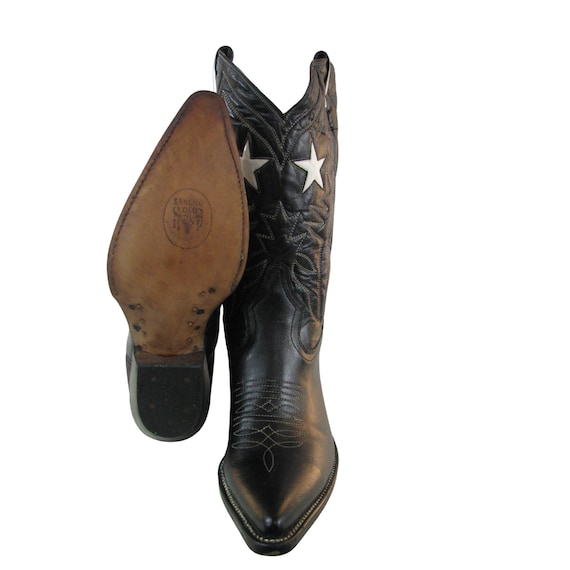 Vintage Rancho Loco Mens Black With White Leather… - image 8