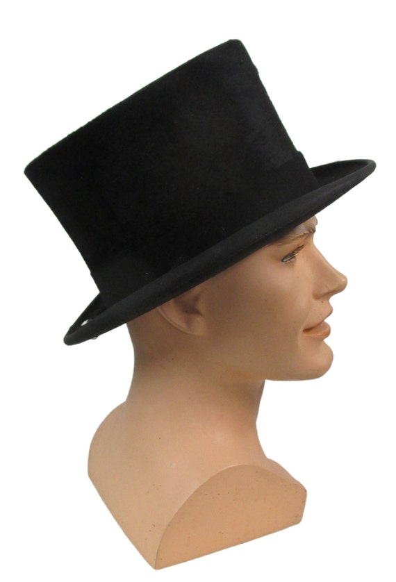 Vintage 1910 Beaver Fur Top Hat Antique Men's Loc… - image 10