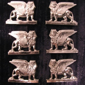 Egyptian Sphinx Jewelry Charms Stampings Findings (6 pieces)