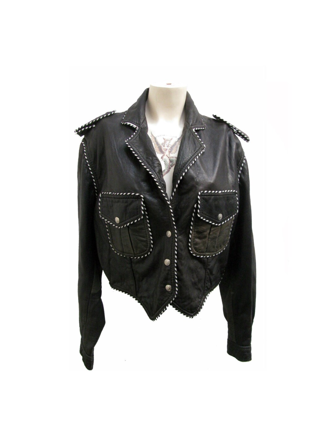 London Leatherwear NYC Jacket Vintage Womens Black With