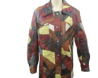 70's LEATHER PATCHWORK Jacket/vintage Patchwork Jackets 70's LEATHER PATCHWORK Jacket/vintage Patchwork Jackets
