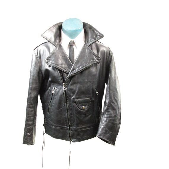 Side lace store leather jacket