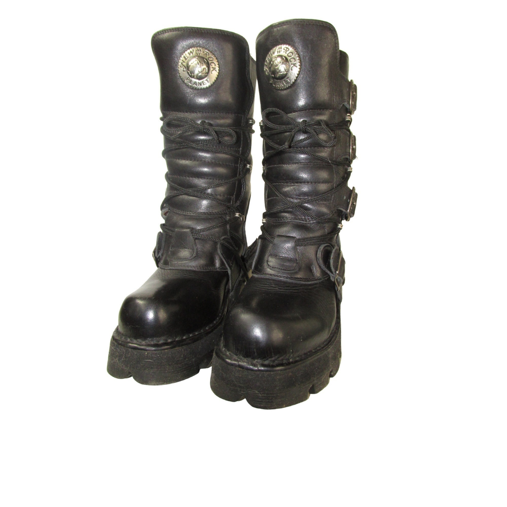 靴 new rock planet New Rock Planet Cybergoth Platform Boots Women's Black