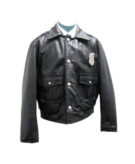 Mens Leather Police Jacket Taylors Leatherwear Chicago Police