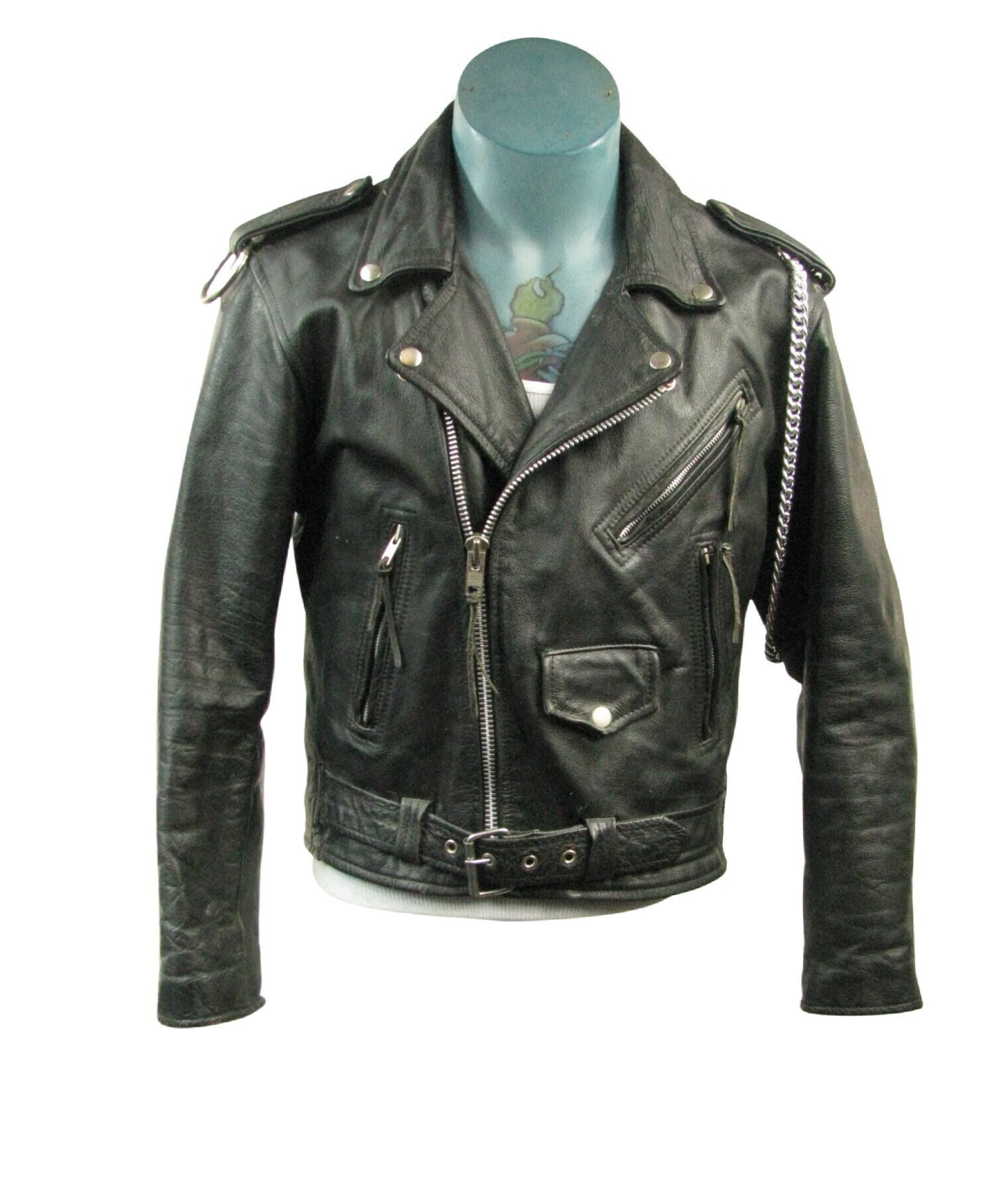 Skinny Motorcycle Jacket Vintage Preowned Mens MMI Leathers - Etsy